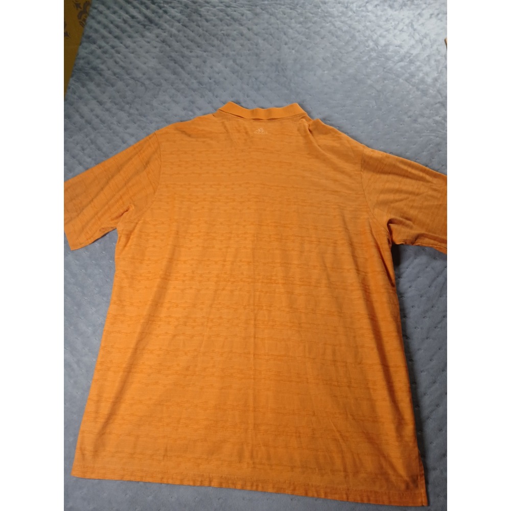 Adidas Climalite Mercerized Golf Polo Shirt Mens 2XL Orange Textured S/S - Picture 6 of 6